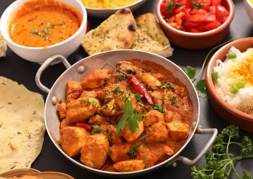 restaurant-style Indian food